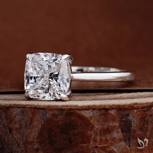 Bague de Fiançailles Solitaire Audacieuse en Diamant de Laboratoire Orange Orné de 3 Carats Taille Coussin, Cadeau d'Anniversaire de Mariage Cathédrale - Product Image 3