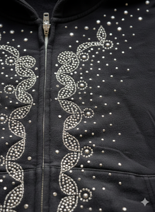 Ranzia Industry Factory Manufacturer Supply Men Zip Hoodie Men Zip Hoodie Distressed Embroidery Men Zip Hoodie - Product Image 5