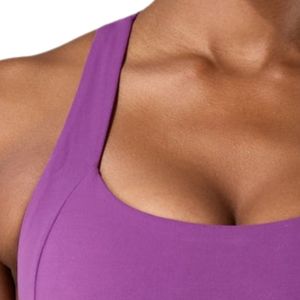 Purple Women's High <b>Support</b> Racerback Sports Bra Breathable Workout <b>Crop</b> <b>Top</b> for Yoga Gym Running Fitness Training Activewear - Product Image 5