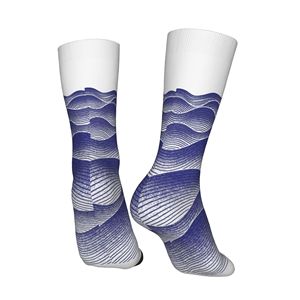 Calcetines Deportivos Azules y Blancos, de Spandex y Poliéster, Transpirables, Absorbentes de Sudor, Tejidos, con Logotipo en el Puño, para Adultos - Product Image 2