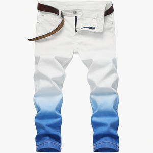 Jeans Rectos Ajustados para Hombre, Estilo Desgastado, Pantalones Casuales de Mezclilla - Product Image 1
