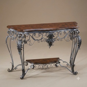 Muebles de Jardín de Hierro Forjado a Mano, Mesa de Comedor Ecológica, Juego de Patio Personalizado para 4 Personas, Diseño Europeo Resistente a la Intemperie - Product Image 1
