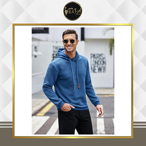 Sweat à capuche gaufré d'hiver pour homme, coupe classique, qualité supérieure, disponible en gros - Product Image 3