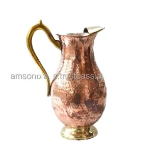 เหยือกทองแดงล้วนทำจากโลหะหรูหราสำหรับตกแต่งบ้านไร่เหยือกน้ำเสิร์ฟเหยือกโลหะทองแดง - Product Image 1