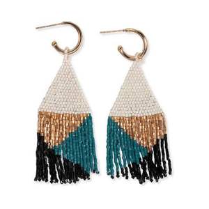 Boucles d'oreilles classiques bohèmes style 18, brodées de perles de rocaille, forme papillon artisanale, en coton léger, fournitures de perlage classiques - Product Image 1