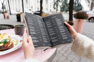 Porta Menús Plegable de Cuero Genuino de Lujo, Duradero y Casual para Restaurante, Cafetería, Bar, Modelo LMC-0177 - Product Image 2