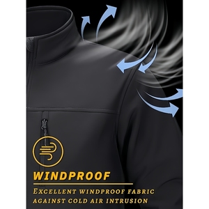 Men's Lightweight Softshell <b>Jacket</b> - <b>Fleece</b> <b>Lined</b>, Waterproof & Windproof for Outdoor Adventures - Product Image 4
