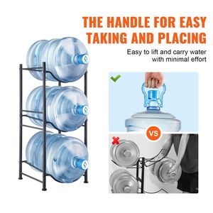Portabottiglie d'acqua a 3 livelli per carichi pesanti, porta borracce da 5 galloni a fila singola, porta 3 bottiglie, soluzione di stoccaggio per cucina - Product Image 3