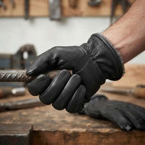 Gants de sécurité en cuir grainé de vachette haute performance, durables, antidérapants, avec poignet élastique, doux, confortables, imperméables et résistants à la chaleur - Product Image 2