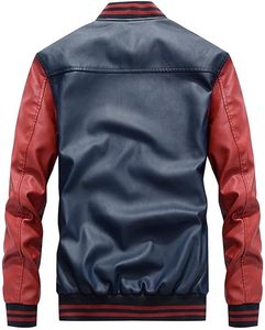 Chaqueta Varsity Unisex, Mezcla de Lana, Transpirable, Cuello Alto, Bloques de Color, Forro Polar, Cierre de Cremallera, Cortavientos, Informal, Invierno - Product Image 2