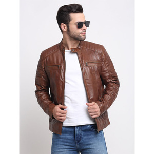 Wholesale New Innovations <b>Men</b> Puffer <b>Jacket</b> 2026 High Quality Leather Stand Collar Autumn Zipper Closure Direct Sales - Product Image 6