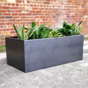 Large <b>Rectangular</b> Metal <b>Planter</b> Box <b>Outdoor</b> Indoor Garden Trough <b>Planter</b> Modern Flower Pot Long Decorative Patio Plant Container - Product Image 1