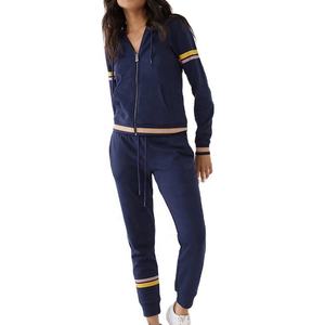 High Quality Plain Custom Design Sweatsuits <b>Zip</b> <b>up</b> <b>Hoodie</b> and Stack Sweatpants Outfits Set Women Tracksuit Solid Color - Product Image 4