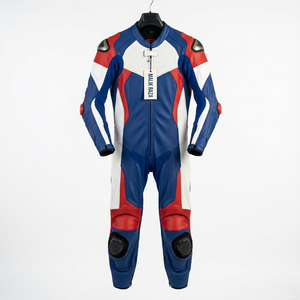 Traje de Motociclismo de Cuero Genuino para Superbike, Hecho a Mano, con Logotipo y Texto Personalizados - Product Image 1
