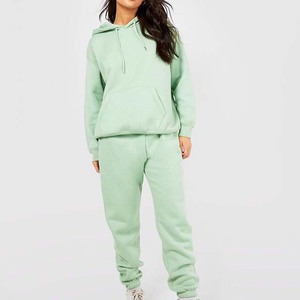 Custom Fitted <b>Women's</b> Winter Hooded <b>Velvet</b> Track Suit Set with Custom Logo Print Colors & Plus Size Options - Product Image 2