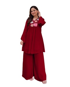 Women's Casual Two-piece Short Set <b>Viscose</b>/Polyester Wide Leg Breathable Summer Finest Detailing Embroidery Designed comfort - Product Image 1