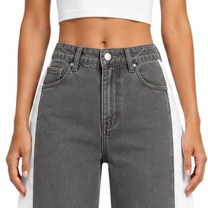 Charcoal Gray <b>Women</b> Wide Leg <b>Jeans</b> High Waist Loose Fit Denim Pants Casual Streetwear Fashion Trousers Trendy Baggy Style - Product Image 5