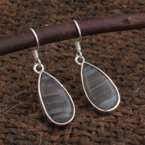 Pendientes de Fluorita Natural en Forma de Pera, Plata de Ley 925, Gema Tallada en Forma de Pera, Joyería Fina de Lujo para Mujer, Precio de Fábrica, Venta al Por Mayor - Product Image 1