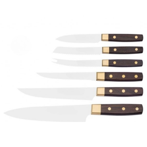 Ensemble de 10 couteaux de cuisine de qualité supérieure avec lames en acier inoxydable, manches rivetés en bois, blocs de rangement en bois et aiguiseur - Product Image 4