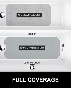 Minimalist Gray TPE Shower Mat With <b>Rubber</b> Backing Anti Slip Customized Shape Solid Color For Bathroom <b>Floor</b> - Product Image 2