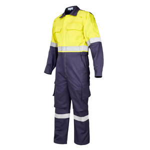 Hi Vis Twill Cotton Work Wear Coverall Suit Men Custom Drill Workwear <b>Overall</b> High Visibility Reflective Stripes Safety Uniform - Product Image 1