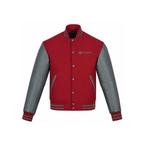 <b>Neutral</b> Style School Fashion Letterman Jacket Leather Sleeves And Contrast Color Sleeves Style - Product Image 1