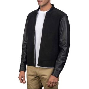 Blousons en daim pour hommes, en cuir de mouton véritable, fermeture éclair, col et poignets côtelés, deux poches intérieures et extérieures, vêtements d'extérieur élégants - Product Image 4