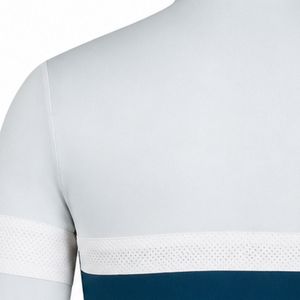 Maillot de cyclisme blanc et bleu marine à manches longues pour hommes et femmes, respirant, léger, pour VTT, vélo de route, course et entraînement - Product Image 3