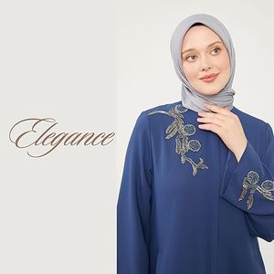 Abaya respirante à imprimé fantaisie, broderie tendance, longue manche, longueur ras du sol, personnalisable, pour femme adulte, style Dubaï - Product Image 3