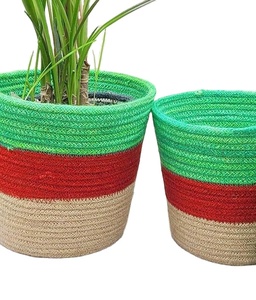 Jute Cotton Rope Woven <b>Storage</b> <b>Basket</b> Foreign Trade Straw <b>Basket</b> <b>Large</b> Plant <b>Basket</b> Made in Bangladesh - Product Image 1