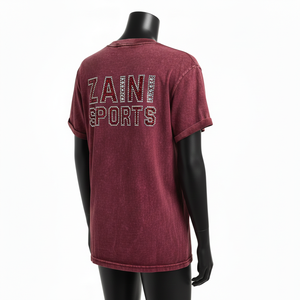 T-shirt femme délavé à l'acide en coton jersey premium GSM, toucher doux, impression strass thermocollée, logo personnalisé - Product Image 5