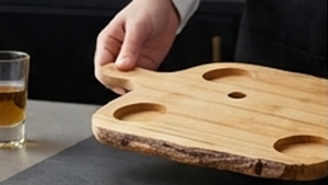 Support à verres en bois de qualité supérieure, élégant et raffiné, idéal pour la présentation sur comptoir, table ou en cuisine - Product Image 3