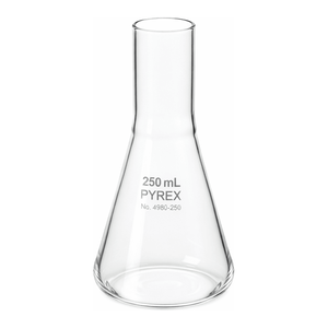 ขวดเออร์เลนเมเยอร์แบบมีแผ่นกั้น PYREX ขนาด 250 มล. ทำจากแก้วบอโรซิลิเกต สำหรับการเขย่าและการถ่ายโอนก๊าซ - Product Image 1
