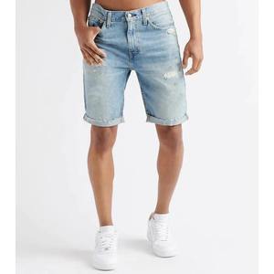 Short en jean pour homme en gros, 100% coton, délavé moyen, coupe droite, style décontracté streetwear, pour les vacances, personnalisable OEM, pour adulte - Product Image 1
