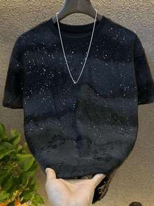 Men's & Women's Starry Scatter <b>Rhinestone</b> Hoodie 2026 Jet Black Regular Fit Silver Sparkle Crystal Streetwear <b>Top</b> HD - Product Image 2