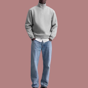 Sudadera con Cuello Alto y Cierre de Cremallera 1/4, Unisex, Talla Grande, Estilo Cleanfit, Personalizable con Logotipo, Sudadera Gruesa para Hombre - Product Image 3