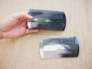 หวีผมเกรดสำหรับร้านเสริมสวยที่มีคุณภาพระดับพรีเมี่ยมโลโก้ที่กำหนดเองสไตล์วินเทจสลักด้วยด้ามจับเขาควายสำหรับการดูแลความงามส่วนบุคคล - Product Image 2