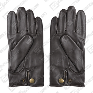 Guantes de Vestir para Hombre, Negros, de Piel de Oveja, Térmicos, Ecológicos, con Pantalla Táctil, Clásicos, de Dedo Completo, Suaves, con Cierre de Botón a Presión - Product Image 6