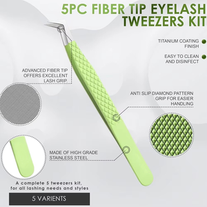 Custom Label Hand <b>Tested</b> Sustainable Diamond Tip Handmade Stainless Steel Eyelash Tweezers New Arrival - Product Image 3