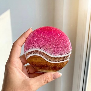 Durable Handmade Natural Resin Wooden <b>Coaster</b> <b>Set</b> Protecting Furniture From Heat And Water While Adding Elegant Rustic Charm - Product Image 3