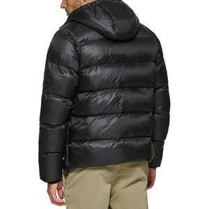 Womens Hooded Quilted Winter Coat With Front Zipper And Puffer Design Details - Product Image 3