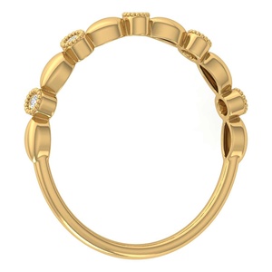 Hermoso anillo minimalista de oro de 10K certificado IGI hecho a mano banda apilable de oro sólido con moissanita Estilo clásico - Product Image 4