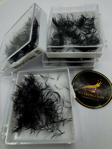 Extensions de cils pré-faits Premium 3D-8D à base pointue, noir mat, courbures C/CC/D/DD/M, en cheveux synthétiques, pour commande en gros - Product Image 5