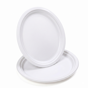 Assiette ovale en PS de première qualité pour la restauration, les pique-niques et les plats à emporter. Échantillon disponible. Vente en gros. Assiette en plastique jetable. OEM. - Product Image 1