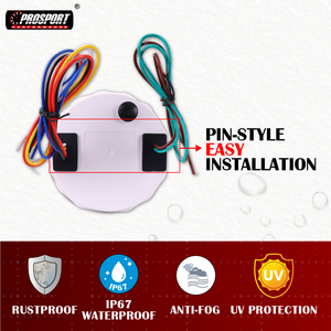 เกจวัดอเนกประสงค์ 4 in 1 ขนาด 80 มม. 3-1/8 นิ้ว 7 สี ไฟฟ้า 12V หน้าปัดสีดำ ไฟ LED สีขาว IP67 สำหรับยานยนต์และเรือ ทำจากสแตนเลส 316 - Product Image 5