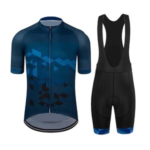 Ensemble de maillot de cyclisme SHH pour homme, respirant, coupe-vent, 100 % polyester, séchage rapide, manches courtes, avec short à bretelles rembourré, pour activités de plein air - Product Image 1