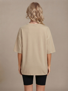 T-shirt femme imprimé sur mesure, coton oversize, coupe décontractée, épaules tombantes, streetwear, haute qualité 180 gsm - Product Image 2
