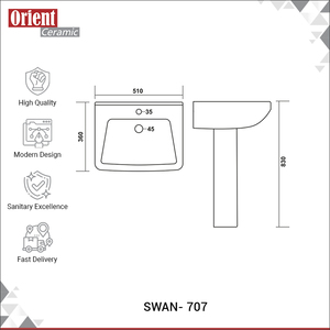 Indian Bulk Manufacturer Selling Top Quality Home Bathroom Usage White Ceramic Sanitary Ware Wash <b>Basin</b> With Pedestal for Sale - Product Image 3
