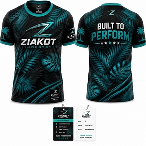 ZIAKOT industry New design Men's Custom Aqua Orange-White Performance <b>T</b>-<b>Shirt</b> - Product Image 2