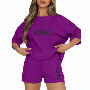 Women's 2 Piece Pink Velvet Hooded Sports <b>Set</b> With Rhinestone Lettering <b>Short</b> Sleeve Crop <b>Top</b> <b>And</b> Above Knee <b>Shorts</b> Spring - Product Image 4